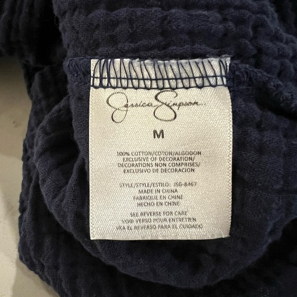 Dark Blue Textured Button-Up dresses - Picture 4 of 7